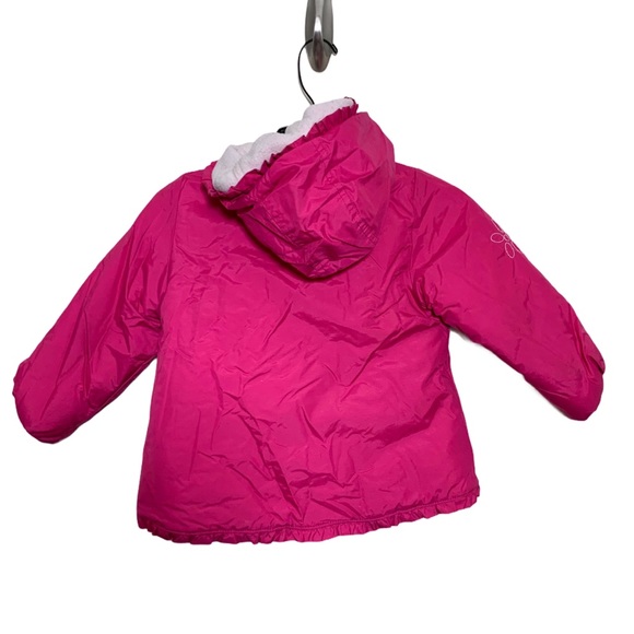 London Fog Reversible Hooded Pink Girls Jacket - Picture 8 of 9